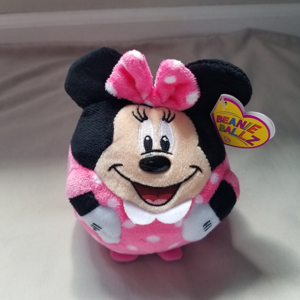 Ty Beanie Ballz Plush Minnie Mouse MWMT Disney